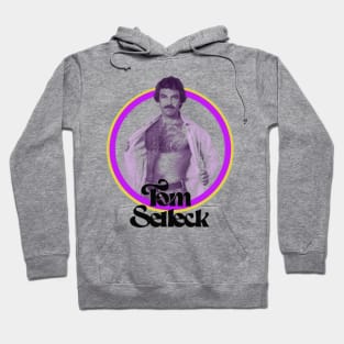 Tom Selleck - Aesthetic Purple Retro 80s Hoodie